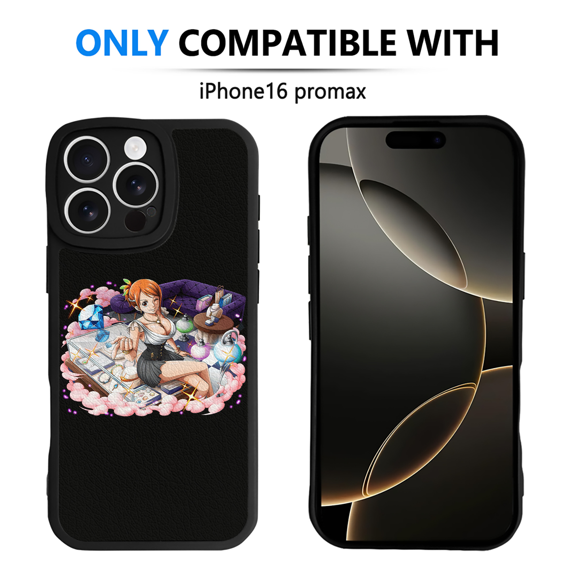 （画像用） ワンピース ナミ ONE PIECE Nami 【iPhone 16シリーズ対応】シリコンスマホケース（レザー調） 材質：シリコン
